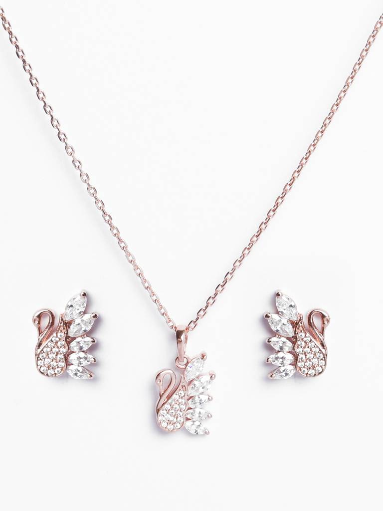 Clara Silver Dancing Swan Jewellery Set : CSPSP57E57