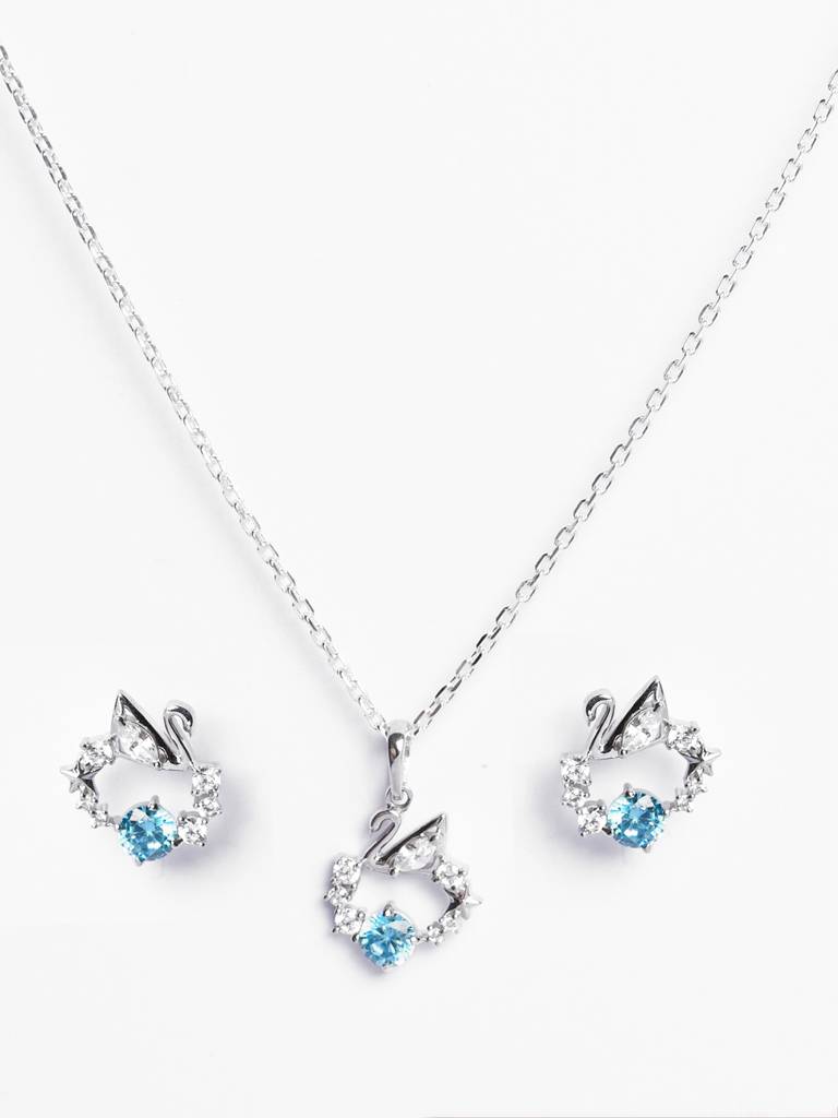 Clara Silver Iconic Swan Jewellery Set : CSPSP58E58