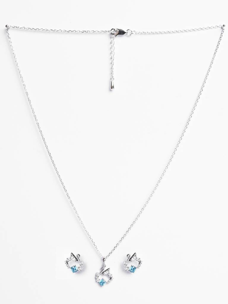 Clara Silver Iconic Swan Jewellery Set : CSPSP58E58