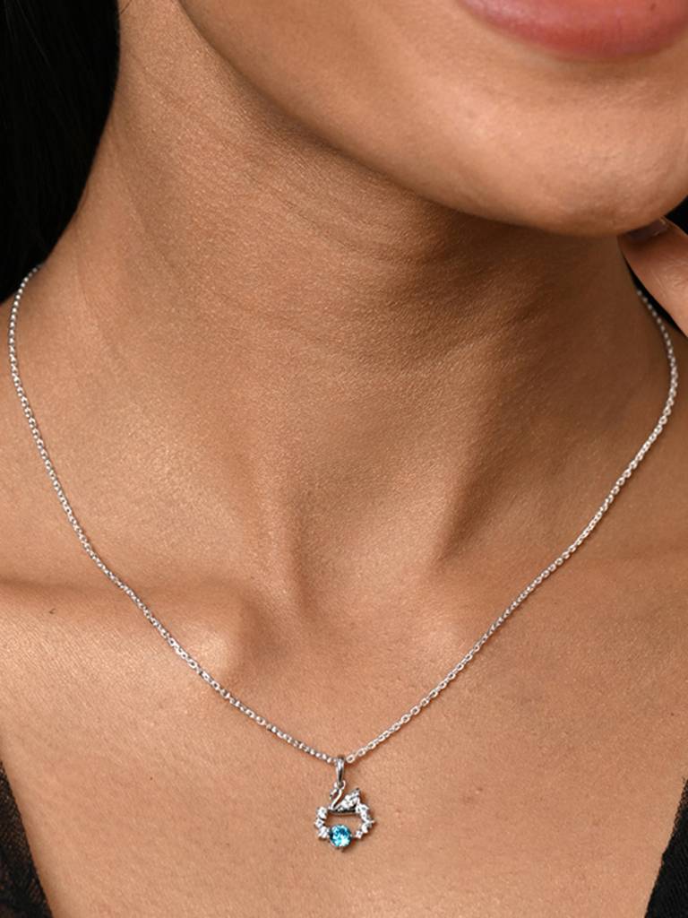 Clara 925 Silver Iconic Swan Chain Necklace : CSPSP58