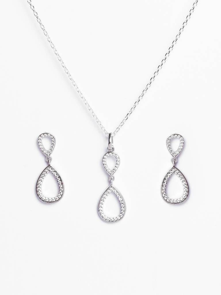 Clara 925 Silver Serenity Jewellery Set : CSPSP64E64