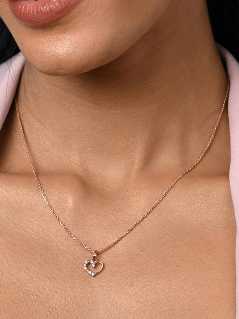 Clara 925 Silver Heart Chain Necklace : CSPSP65