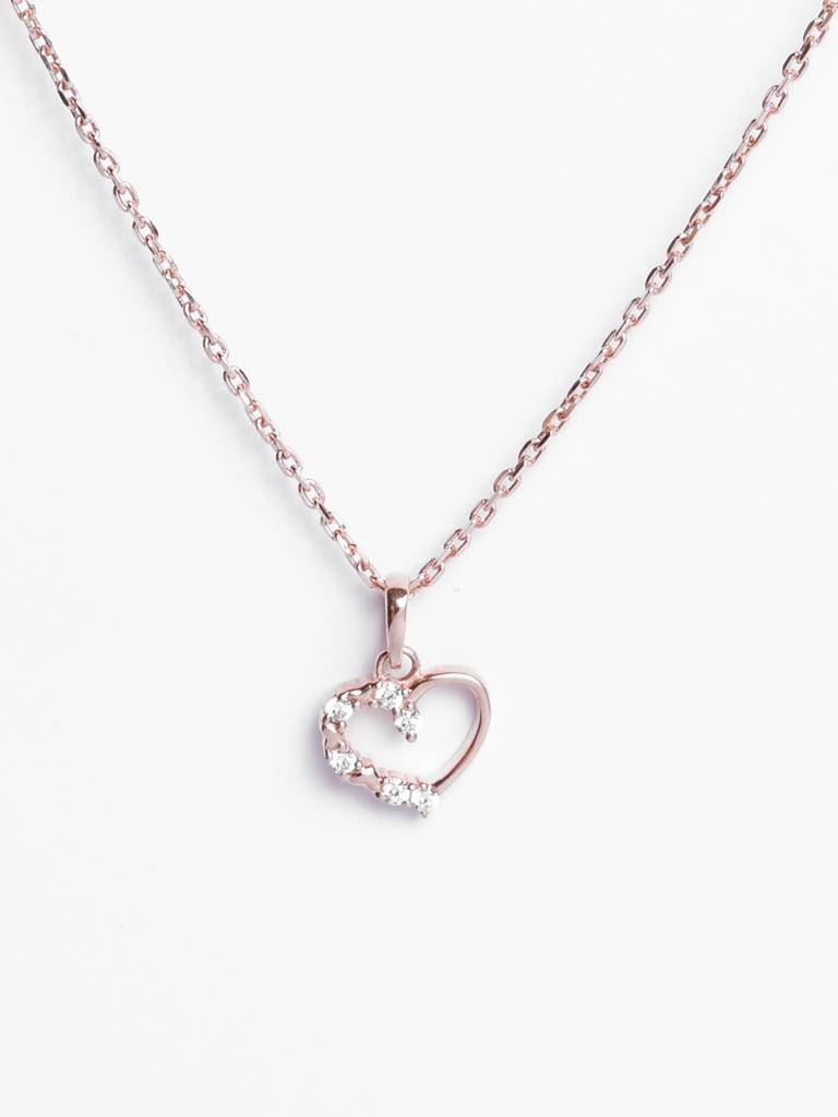 Clara 925 Silver Heart Chain Necklace : CSPSP65