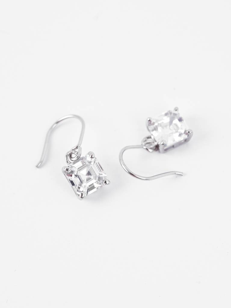 Clara 925 Silver Asscher Solitaire Set : CSPSP88E88