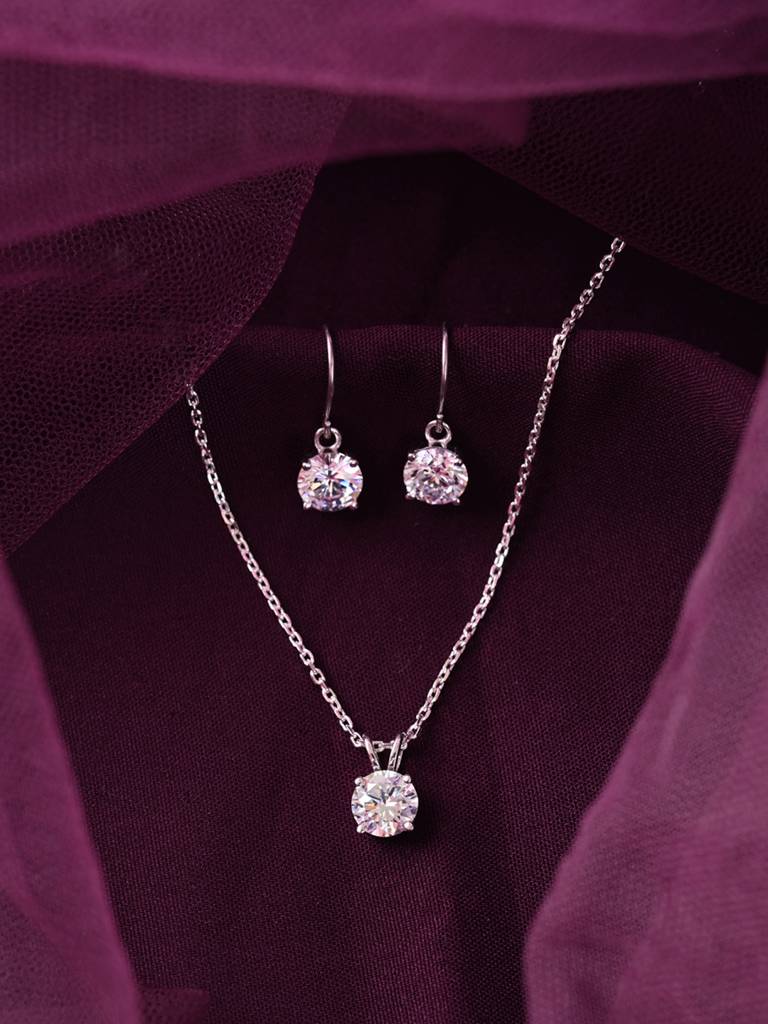 Clara 925 Carla Solitaire Jewellary Set : CSPSP89E86