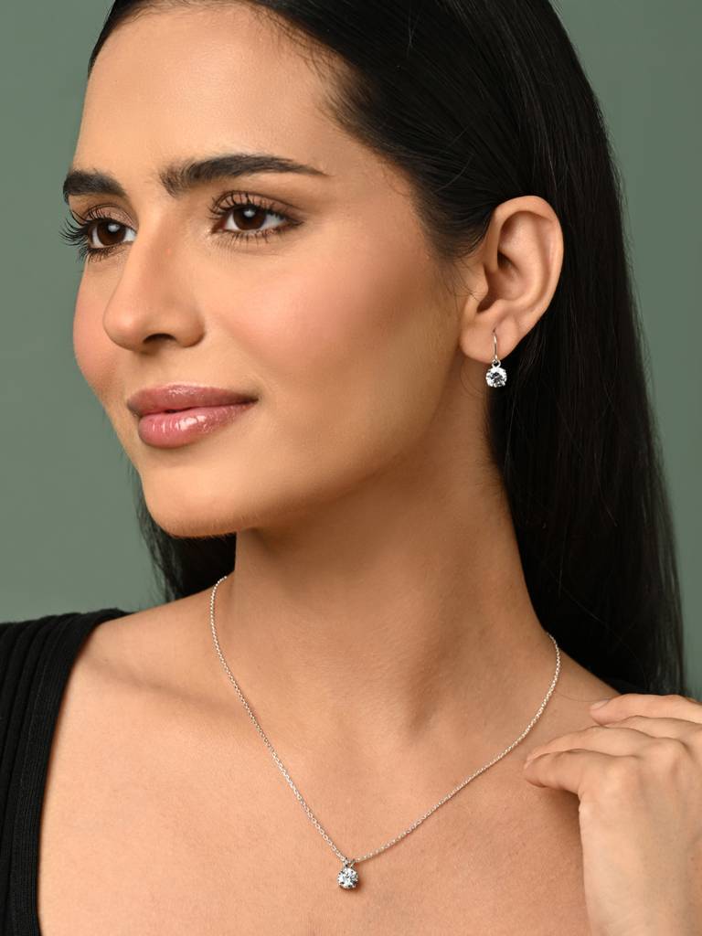 Clara 925 Carla Solitaire Jewellary Set : CSPSP89E86