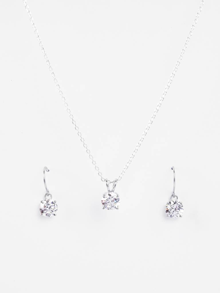 Clara 925 Carla Solitaire Jewellary Set : CSPSP89E86