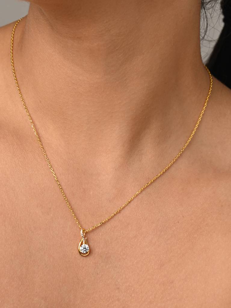Clara 925 Silver Cesi Solitaire Necklace : CSPSP91