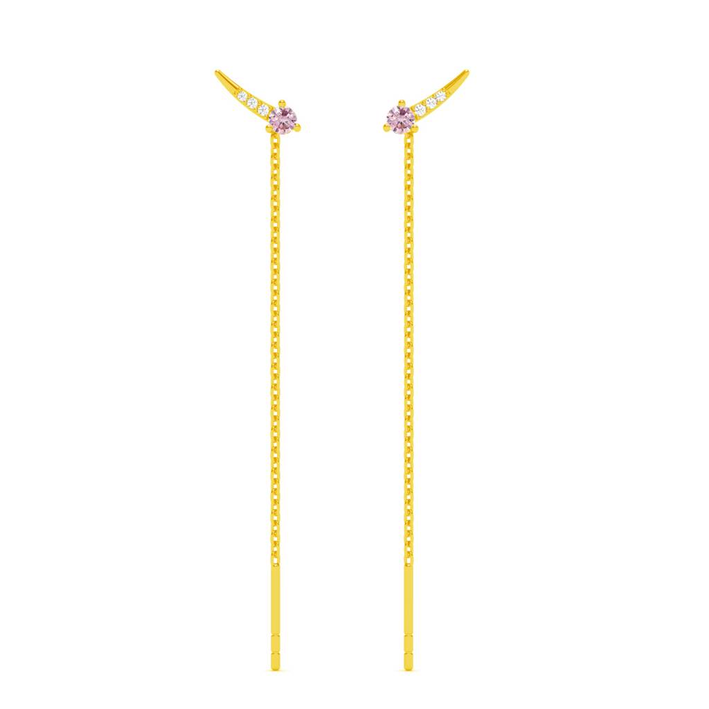 Silver Cara Long Chain Earrings : CSSDE7