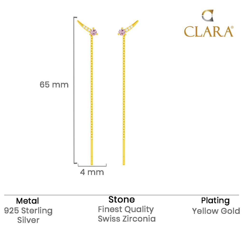 Silver Cara Long Chain Earrings : CSSDE7