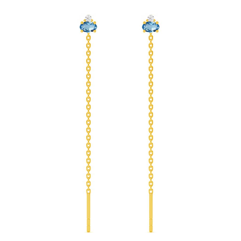 Silver Multi Long Chain Earrings : CSSDE8