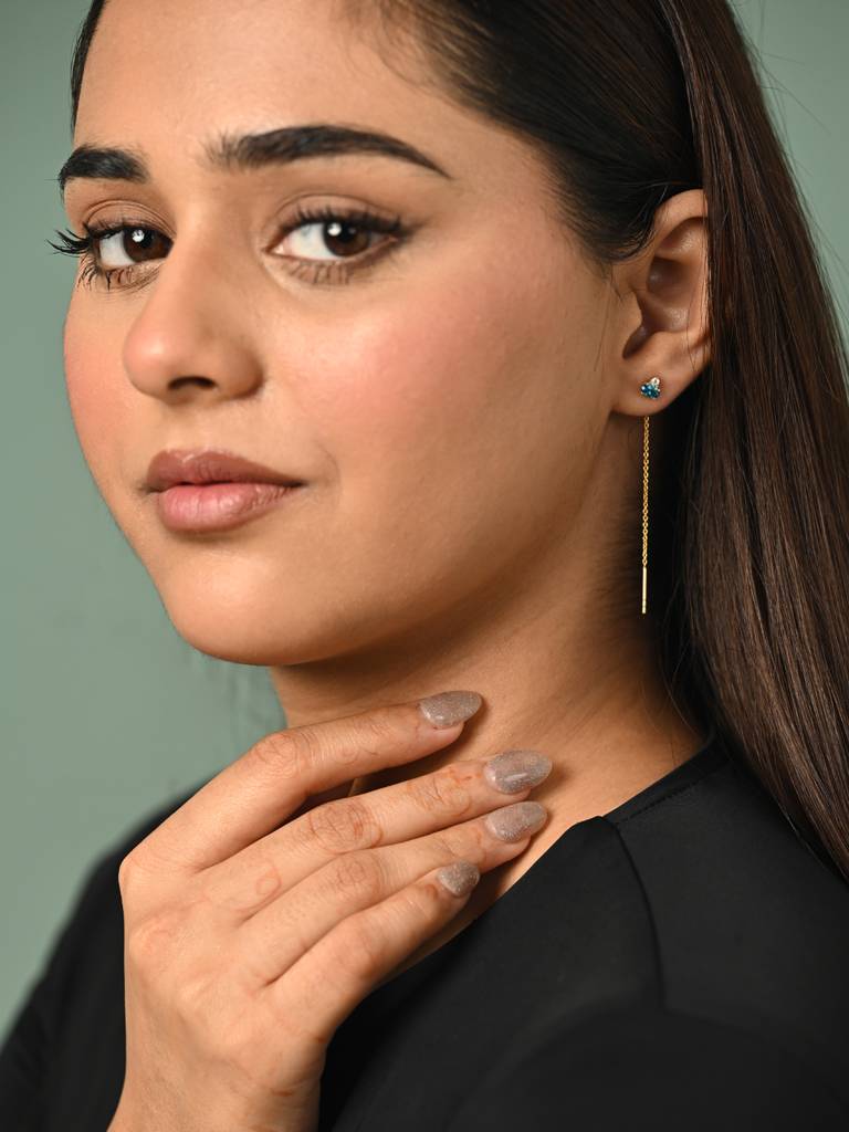 Clara Silver Multi Long Chain Earrings