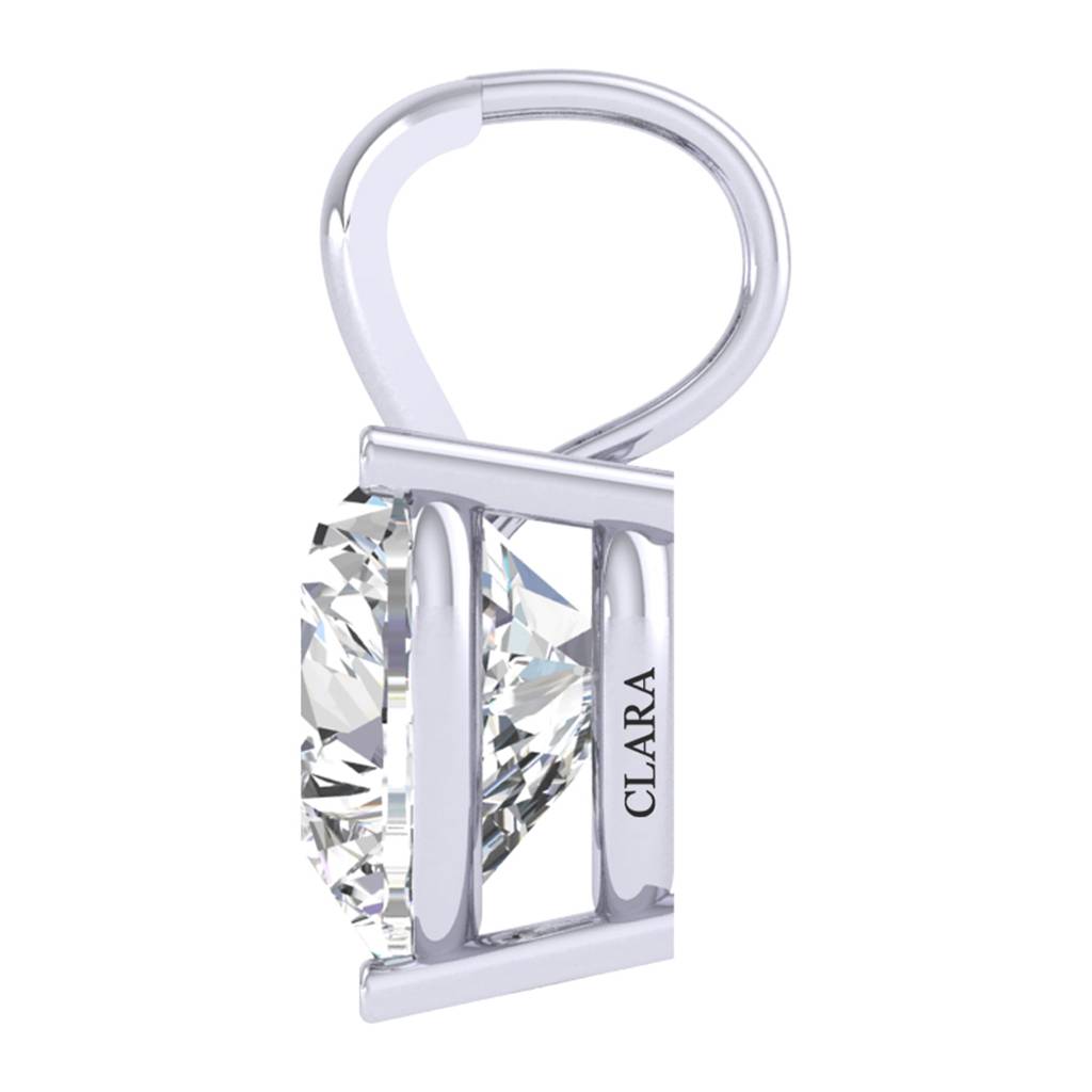 925 Sterling Silver White Gold Plated Heart Solitaire Pendant For Women & Girls : CSSOLP1HT