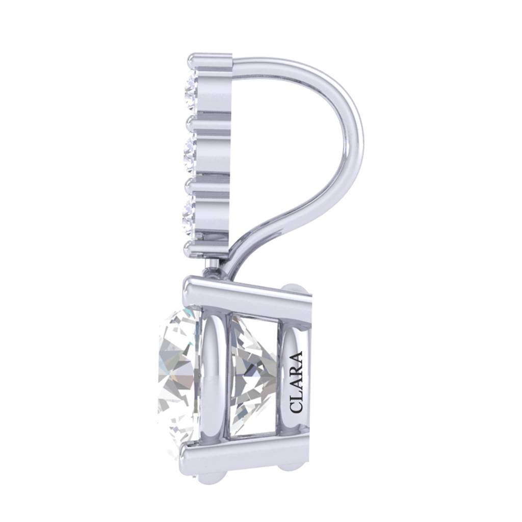 925 Sterling Silver White Gold Plated Round Brilliant Solitaire Pendant For Women & Girls : CSSOLP1RD