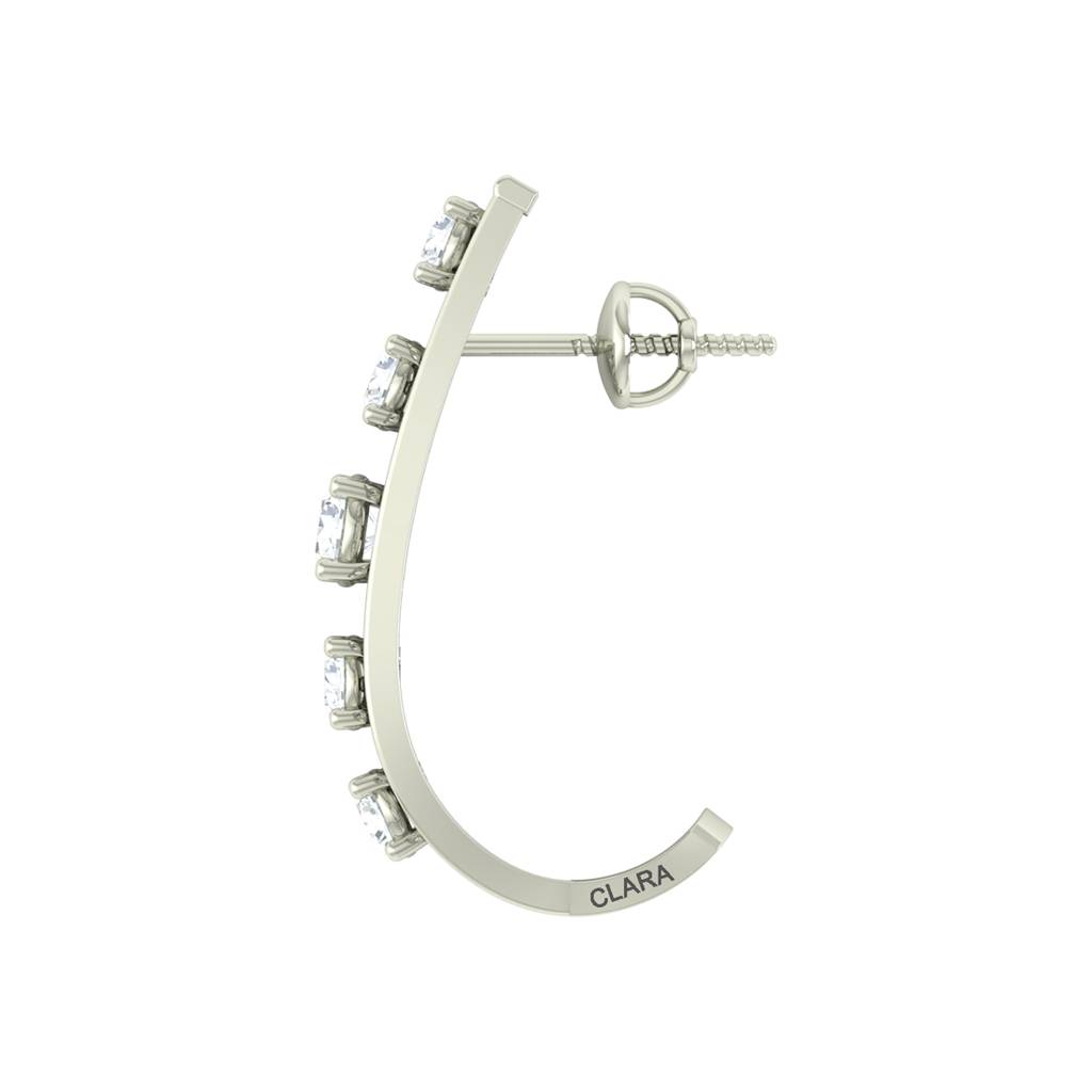 925 Sterling Silver Swiss Zirconia Hoop Marie Earring With Screw Back Gift For Women And Girls : CSWZHDE16