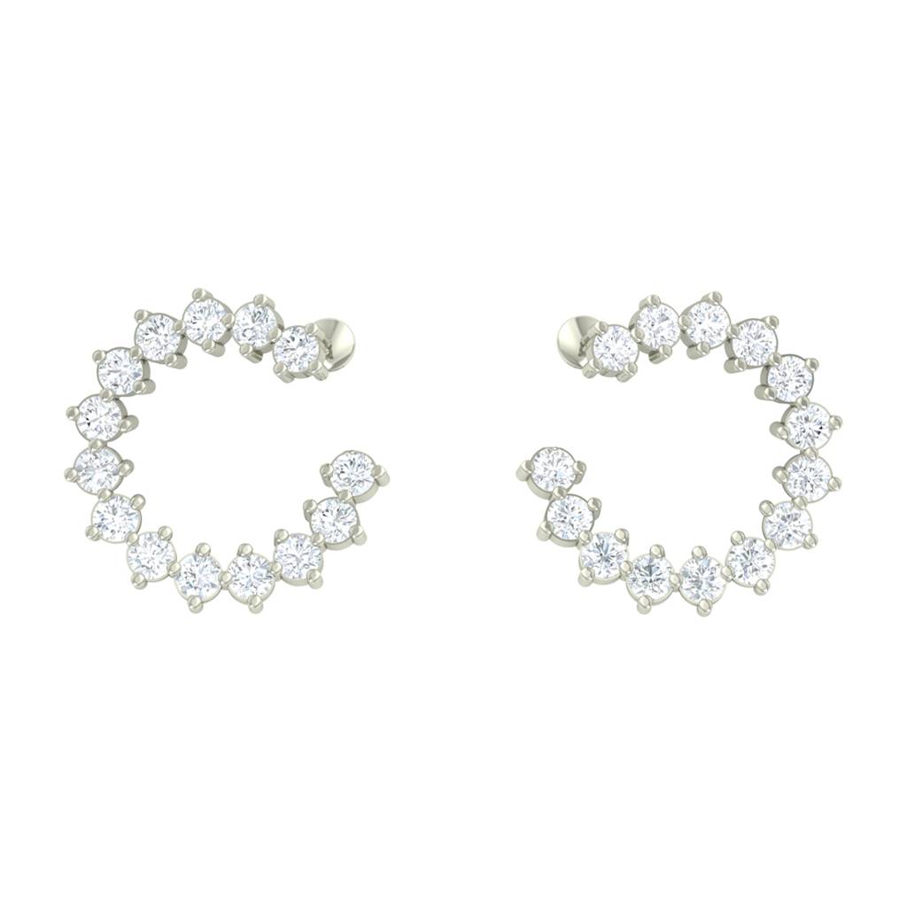 925 Sterling Silver Swiss Zirconia Stud Aubrey Earring With Screw Back Gift For Women And Girls : CSWZHDE2
