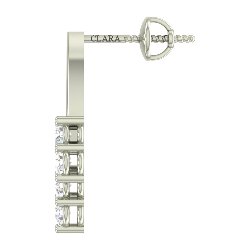 925 Sterling Silver Swiss Zirconia Isla Earring With Screw Back Gift For Women And Girls : CSWZME57