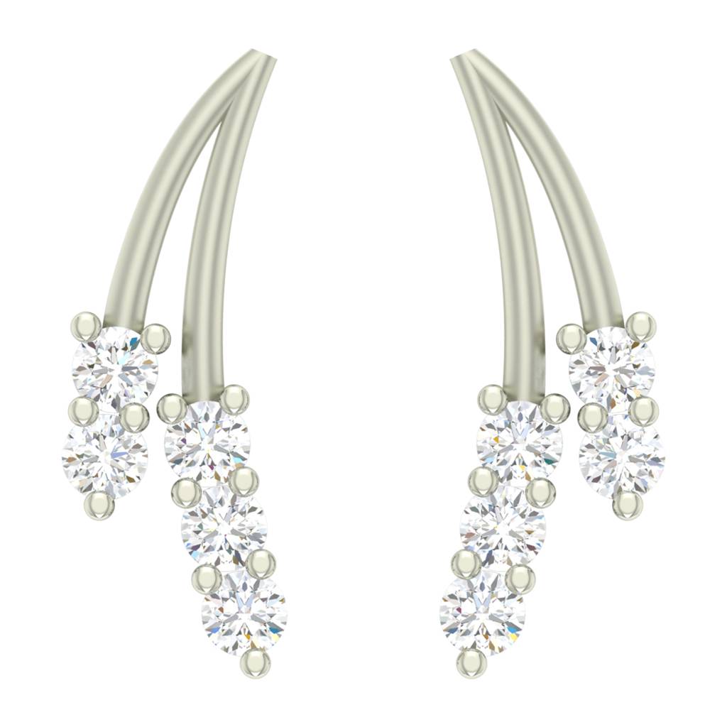 925 Sterling Silver Swiss Zirconia Isla Earring With Screw Back Gift For Women And Girls : CSWZME57