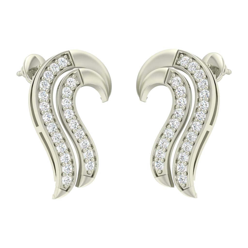 925 Sterling Silver Swiss Zirconia Zoe Earring With Screw Back Gift For Women And Girls : CSWZME60