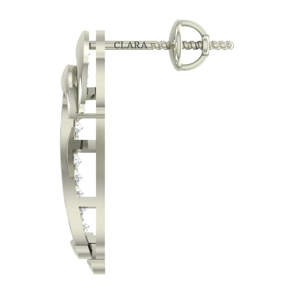 925 Sterling Silver Swiss Zirconia Zoe Earring With Screw Back Gift For Women And Girls : CSWZME60