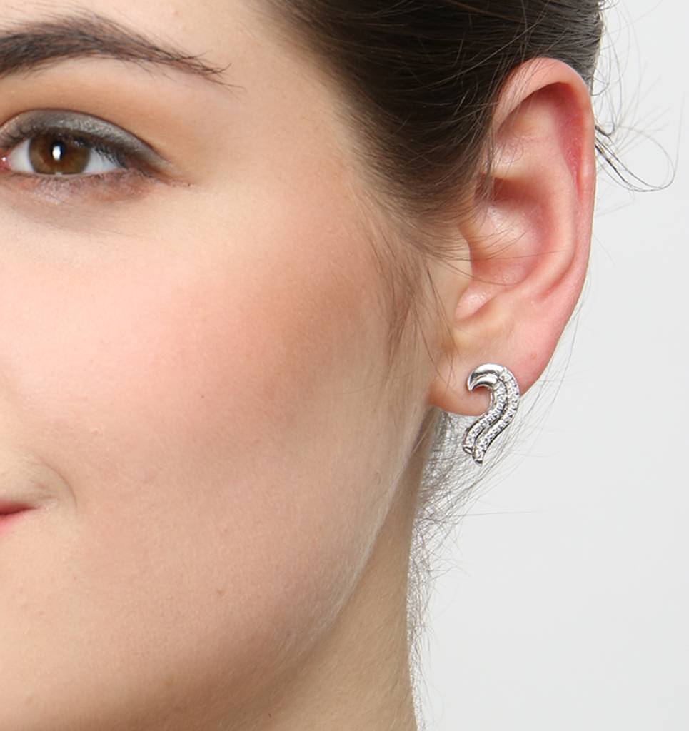 925 Sterling Silver Swiss Zirconia Zoe Earring With Screw Back Gift For Women And Girls : CSWZME60