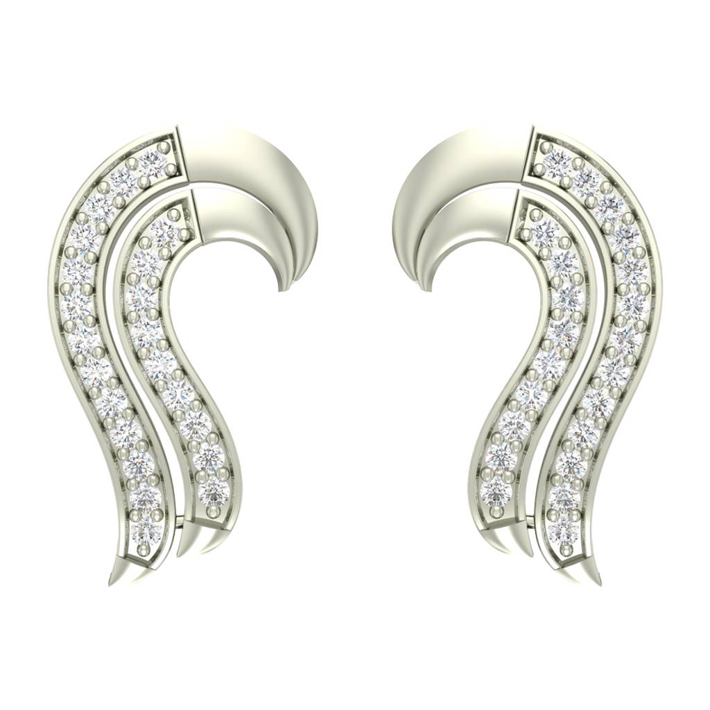 925 Sterling Silver Swiss Zirconia Zoe Earring With Screw Back Gift For Women And Girls : CSWZME60