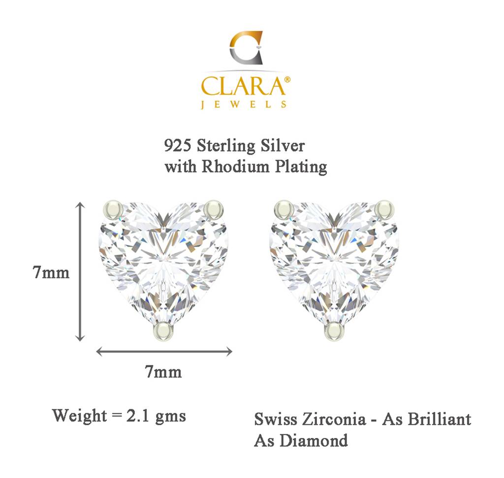 925 Sterling Silver Swiss Zirconia Mila Earring With Screw Back Gift For Women And Girls : CSWZME64