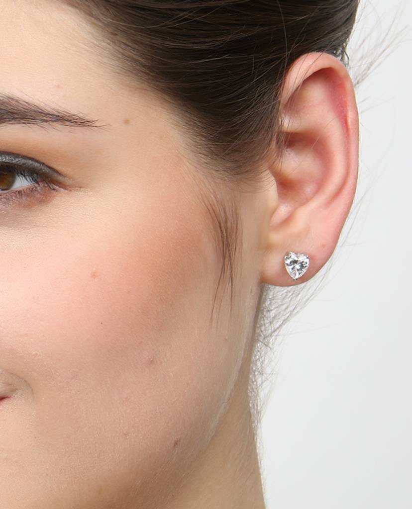 925 Sterling Silver Swiss Zirconia Mila Earring With Screw Back Gift For Women And Girls : CSWZME64