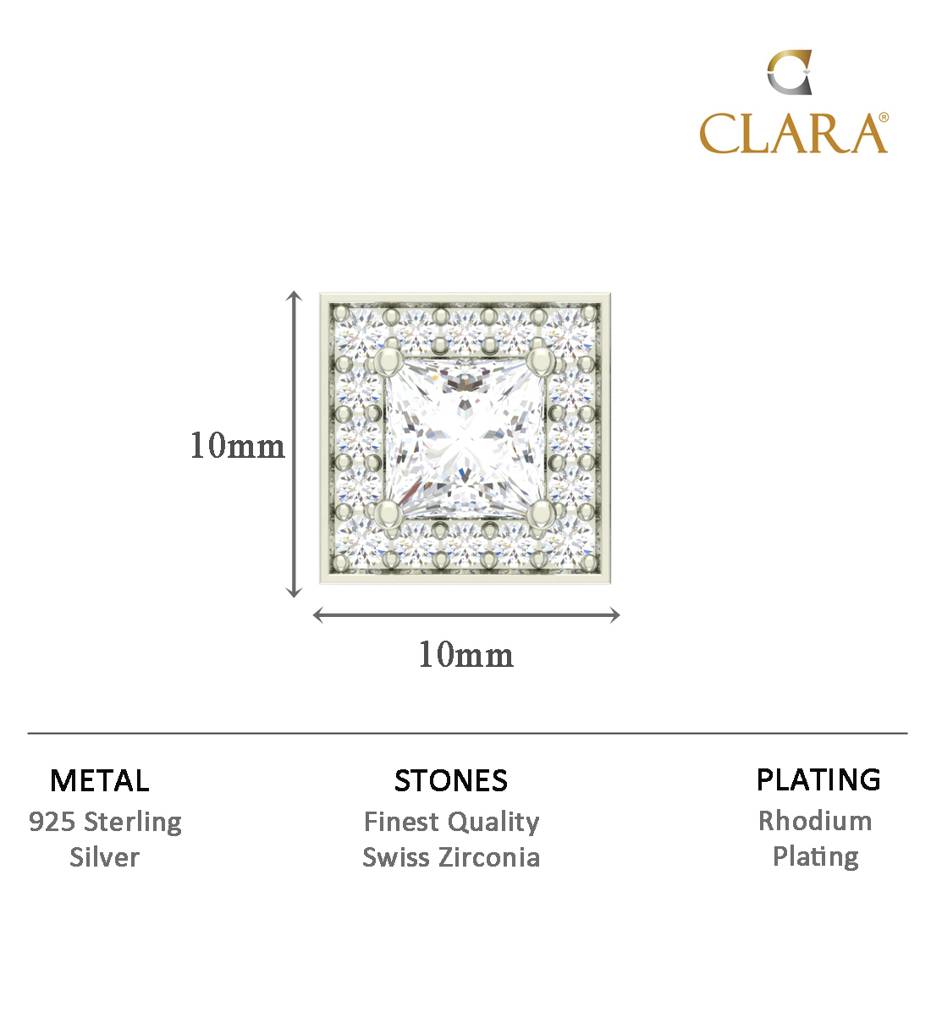 Clara 925 Sterling Silver Designer Solitaire Stud Men Earring Gift For Men & Boys (1 Piece) : CSWZME67PC1