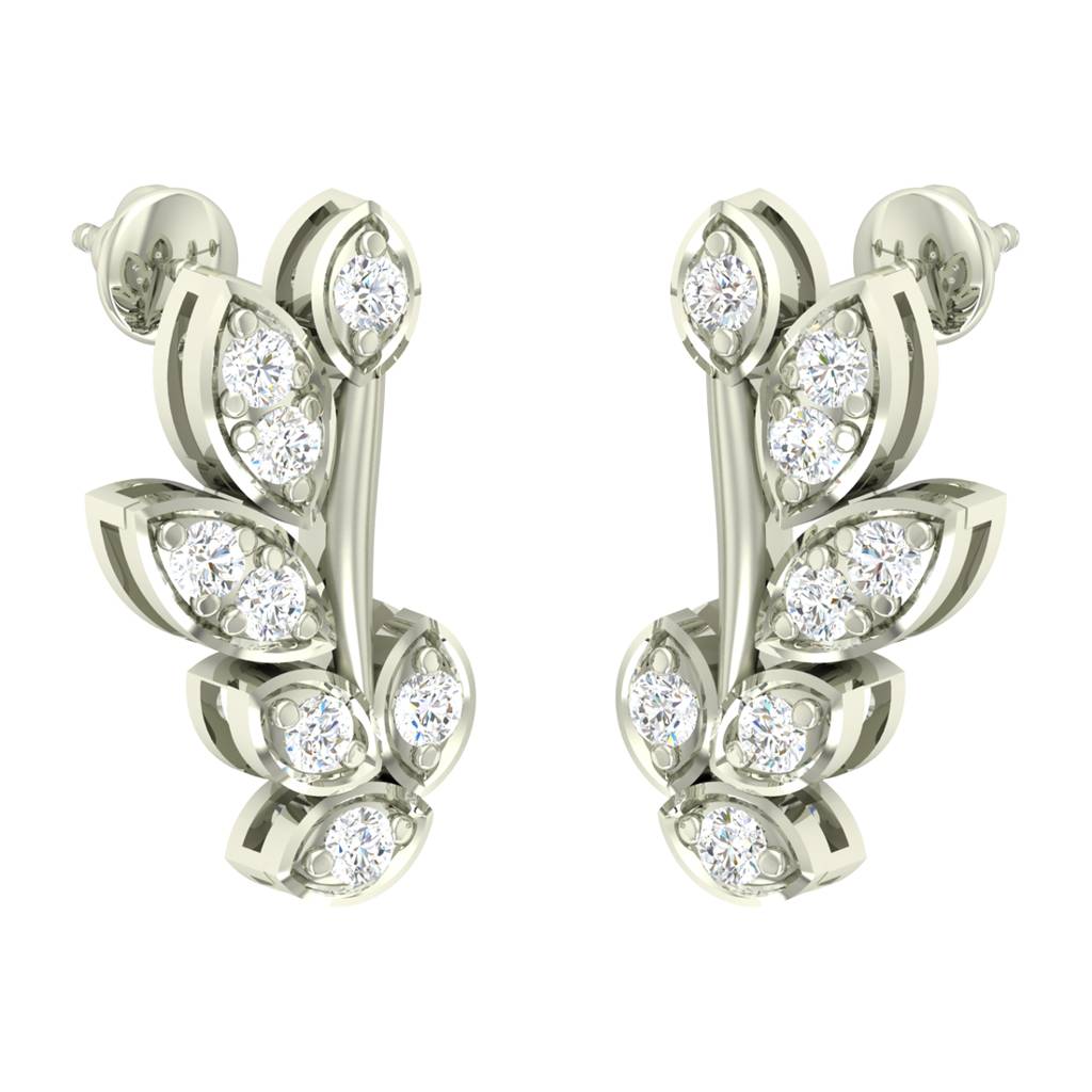 925 Sterling Silver Swiss Zirconia Freya Earring With Screw Back Gift For Women And Girls : CSWZME73