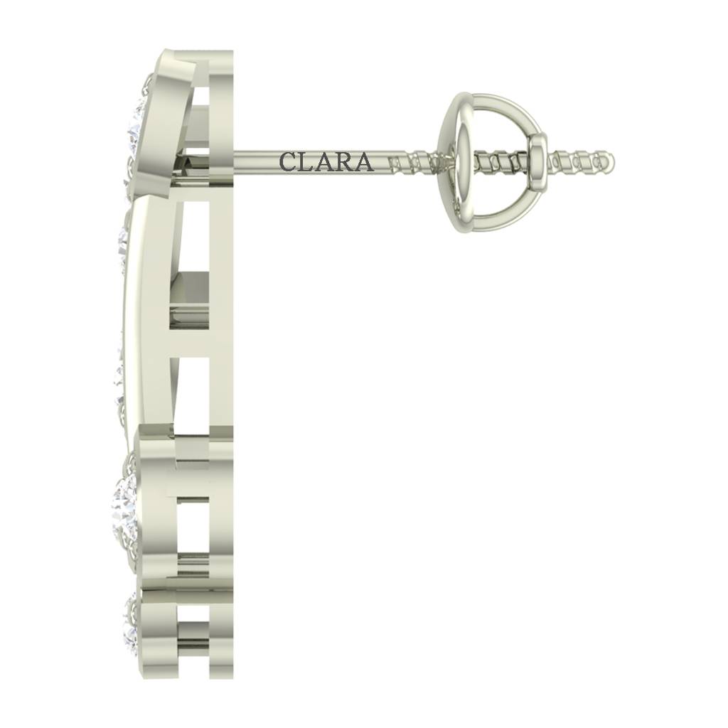 925 Sterling Silver Swiss Zirconia Freya Earring With Screw Back Gift For Women And Girls : CSWZME73