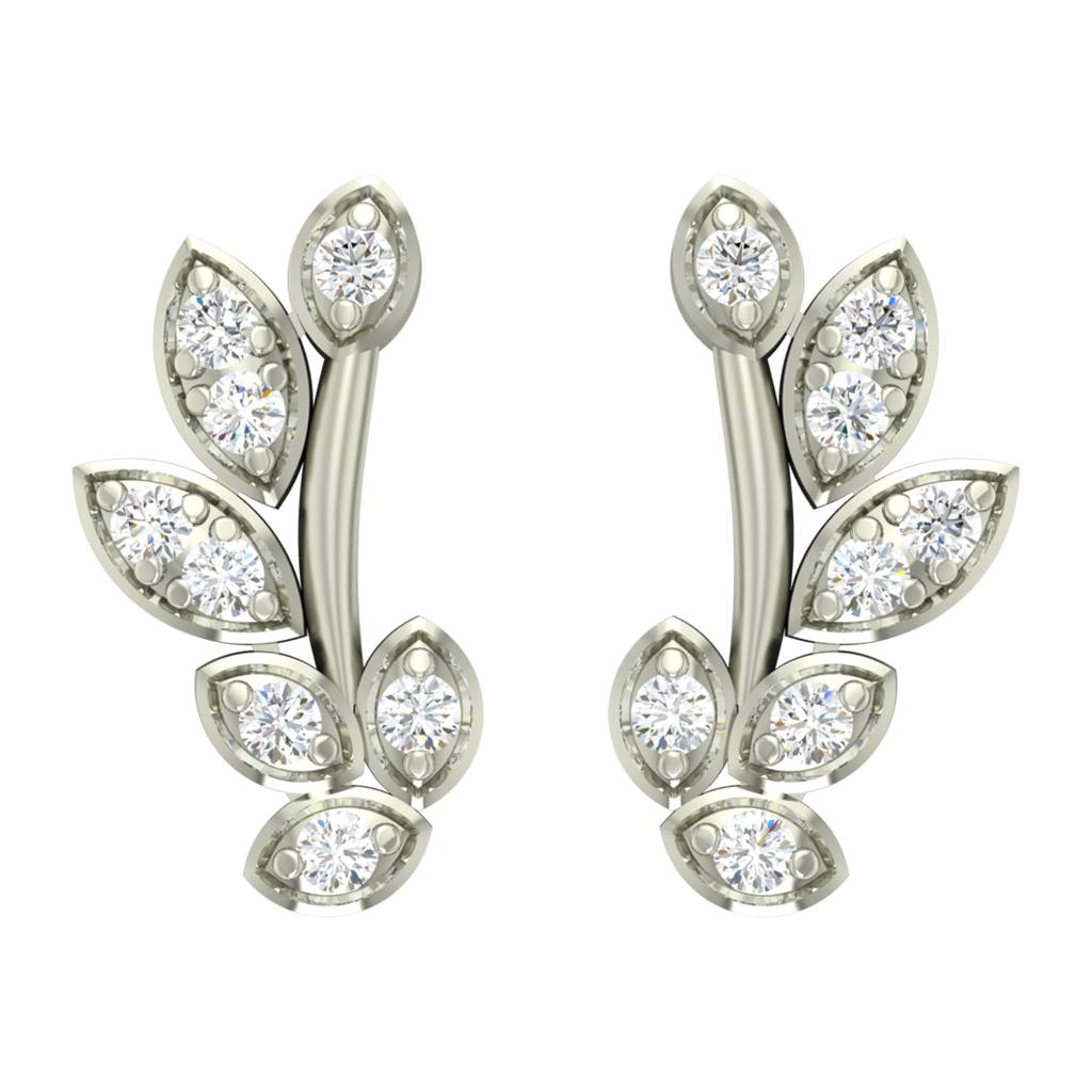925 Sterling Silver Swiss Zirconia Freya Earring With Screw Back Gift For Women And Girls : CSWZME73