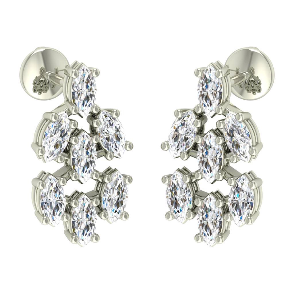 925 Sterling Silver Swiss Zirconia Daisy Earring With Screw Back Gift For Women And Girls : CSWZME75