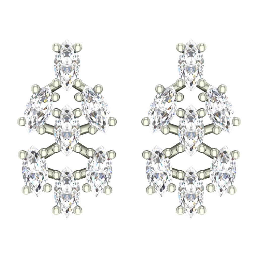 925 Sterling Silver Swiss Zirconia Daisy Earring With Screw Back Gift For Women And Girls : CSWZME75