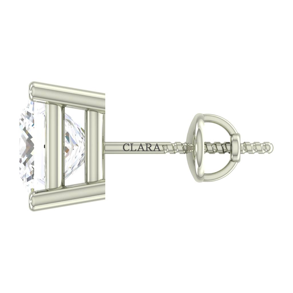 925 Sterling Silver Swiss Zirconia Square Earring With Screw Back Gift For Women And Girls : CSWZME78