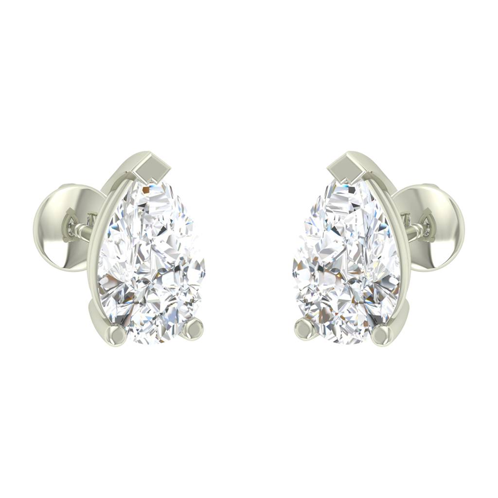 925 Sterling Silver Swiss Zirconia Pear Earring With Screw Back Gift For Women And Girls : CSWZME79