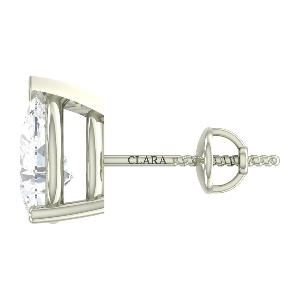 925 Sterling Silver Swiss Zirconia Pear Earring With Screw Back Gift For Women And Girls : CSWZME79