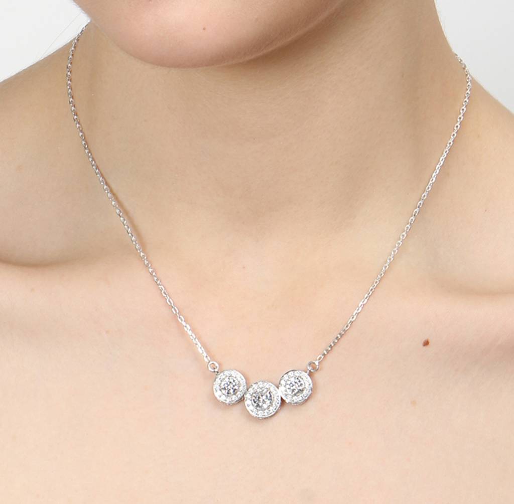 925 Sterling Silver Rhodium Plated Poppy Pendant Necklace With Chain Gift For Women And Girls : CSWZMP69_SCH