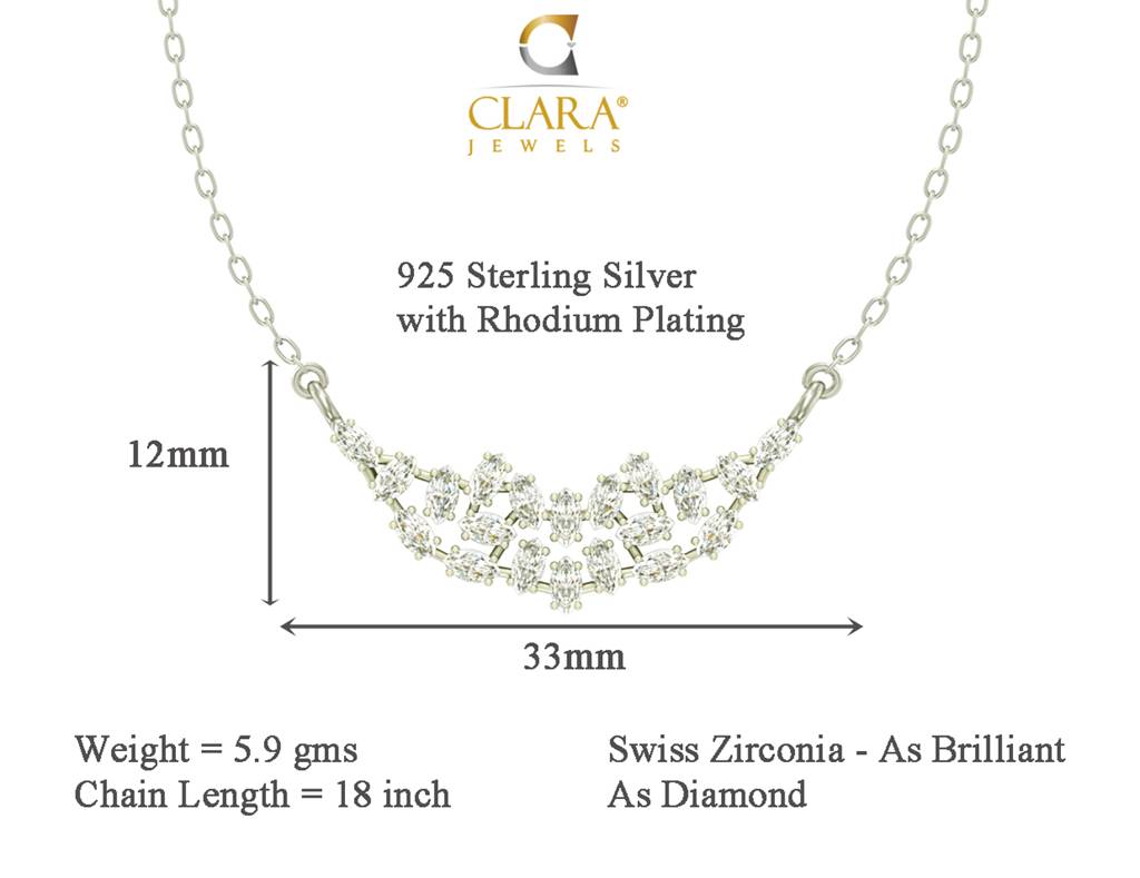 925 Sterling Silver Rhodium Plated Daisy Pendant Necklace With Chain Gift For Women And Girls : CSWZMP75_SCH