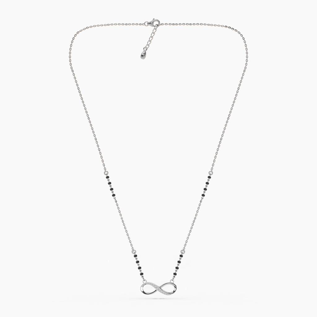 Avani Infinity Mangalsutra Tanmaniya Pendant With Black Beads Chain Gift For Women : CSWZMP81