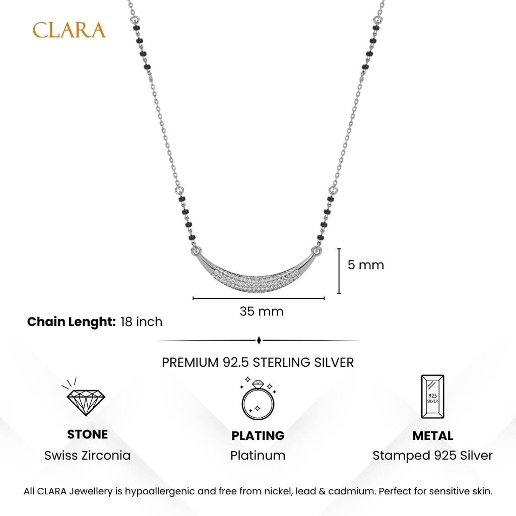 Inaya Mangalsutra Tanmaniya Pendant With Black Beads Chain Gift For Wife : CSWZMP91
