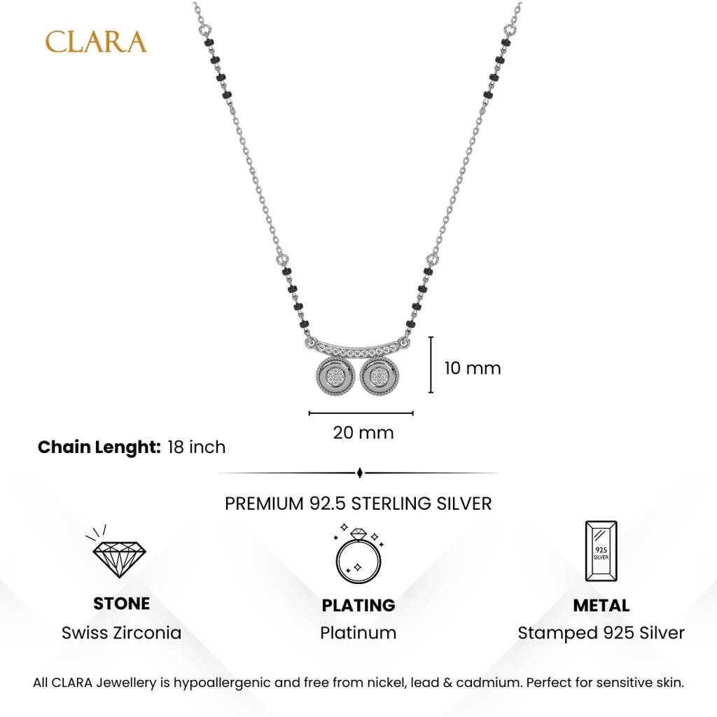 Qirat Mangalsutra Tanmaniya Pendant With Black Beads Chain Gift For Wife : CSWZMP97