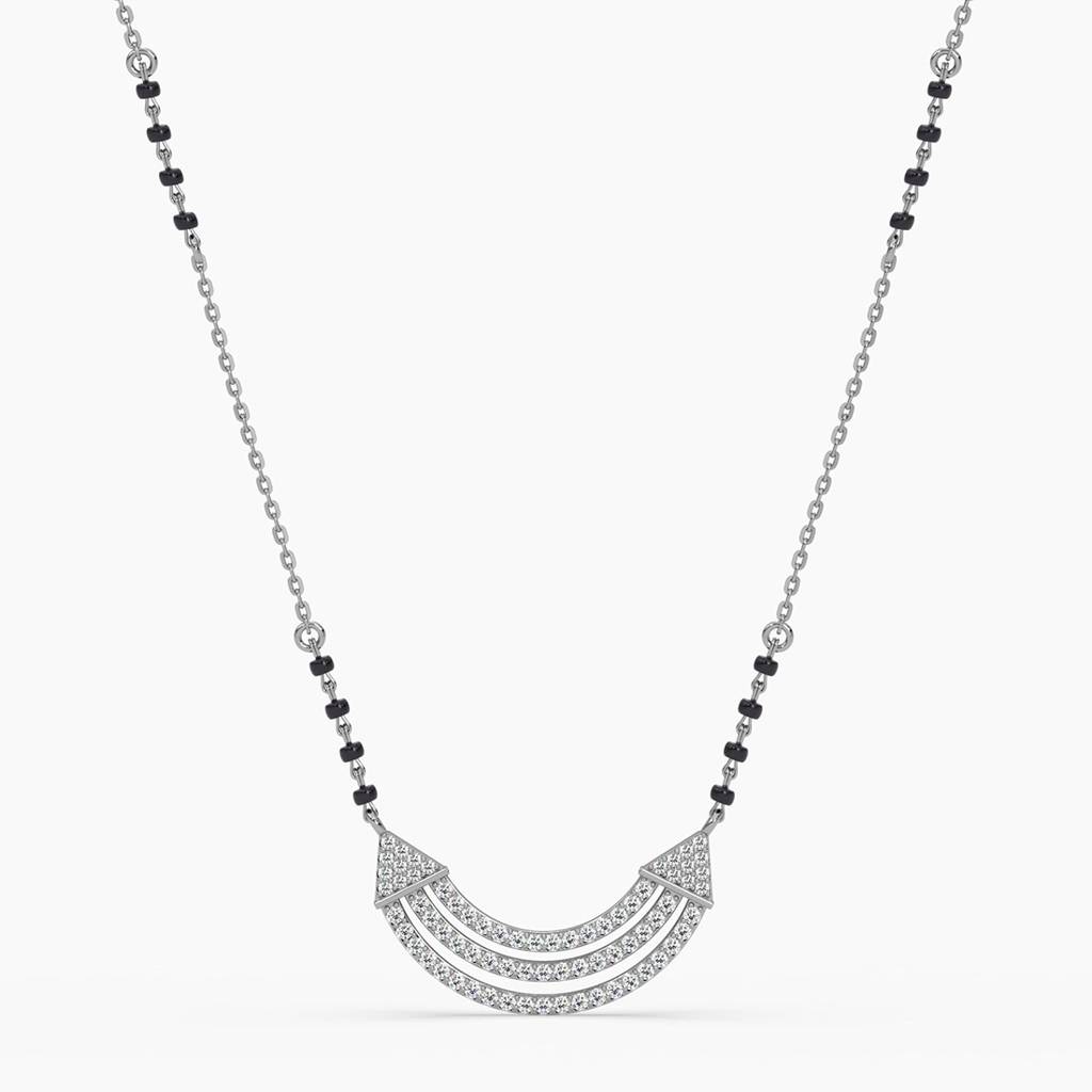 Urja Mangalsutra Tanmaniya Pendant With Black Beads Chain Gift For Wife : CSWZMP99