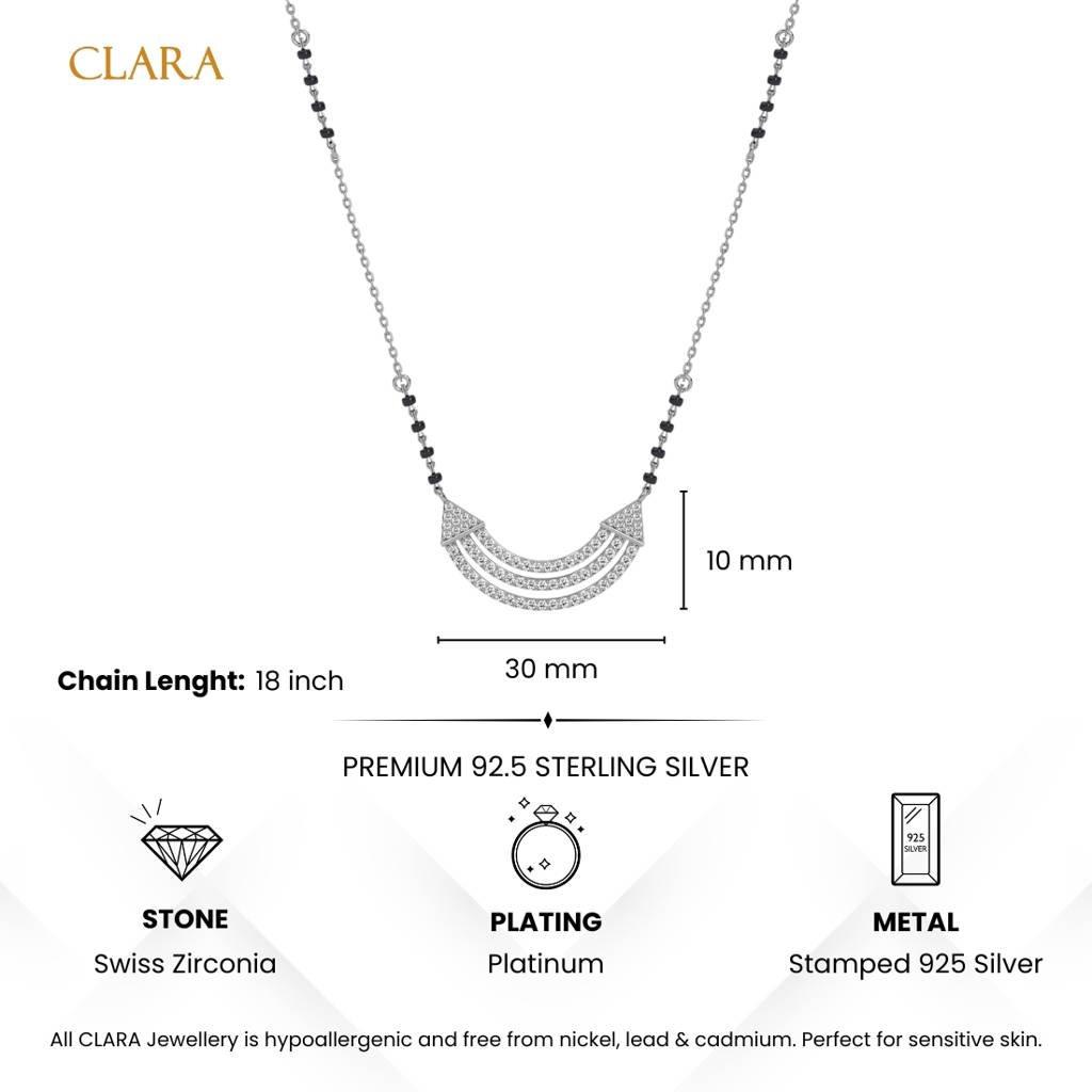 Urja Mangalsutra Tanmaniya Pendant With Black Beads Chain Gift For Wife : CSWZMP99