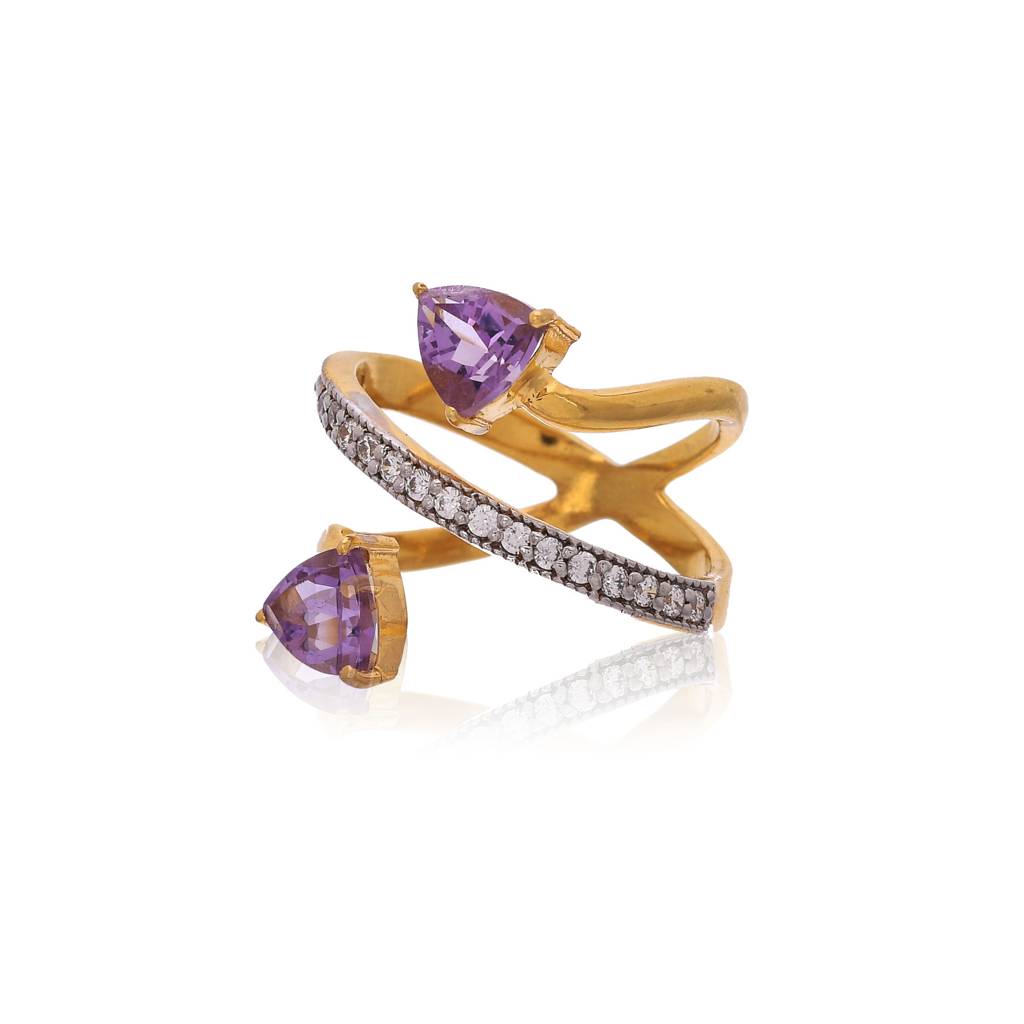 Crossover Gemstone Ring : CS-RG-01-10