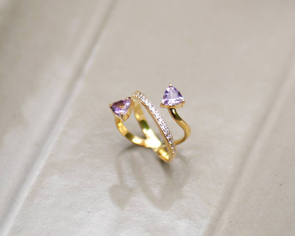 Crossover Gemstone Ring : CS-RG-01-10