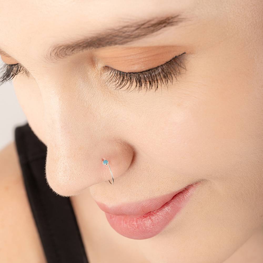 Turquoise Stone Nose Pin : CZNP1580