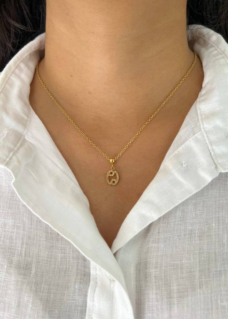 18K Gold Plated Zodiac Sign Necklace : N86F