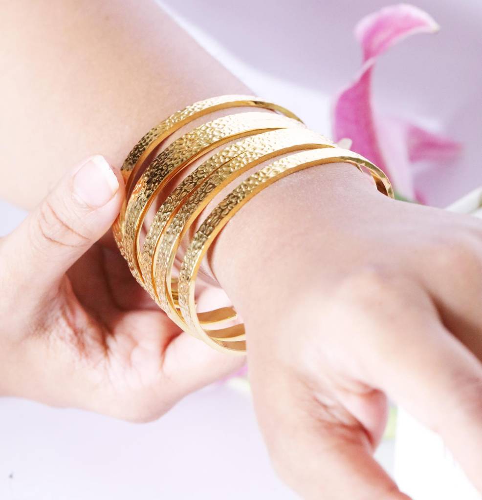 Gold Bracelet With Hammered And Textured Details That Fits Every Mood And Occasion