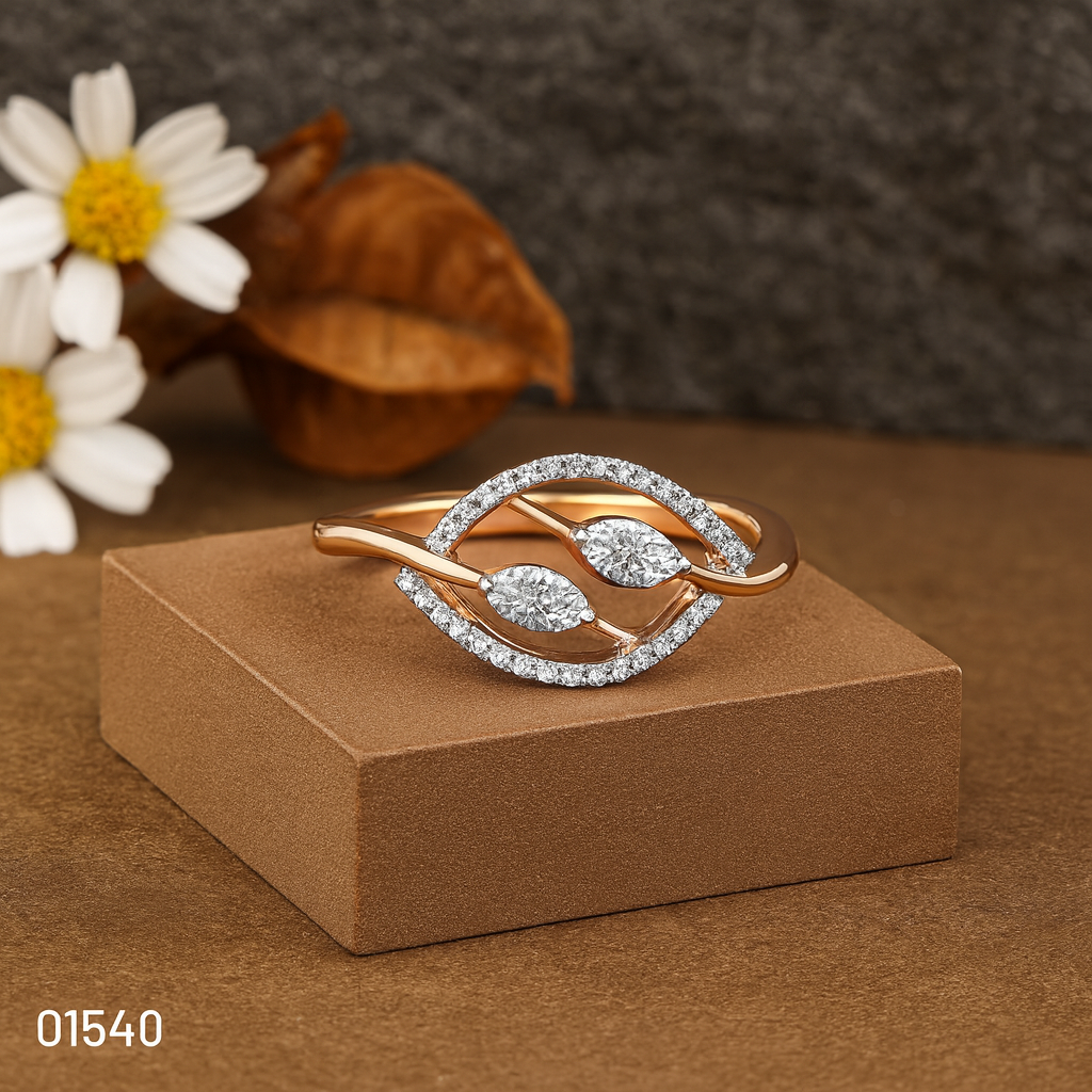 Leaf Glow Diamond Ring In 14K Gold : ALR01540